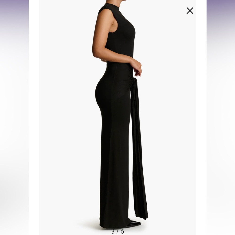 Naked Wardrobe Black Tie Front Maxidress - Picture 3 of 5
